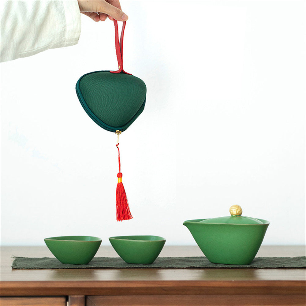 Dragon Boat Festival Zongzi Shaped Travel Tea Set
