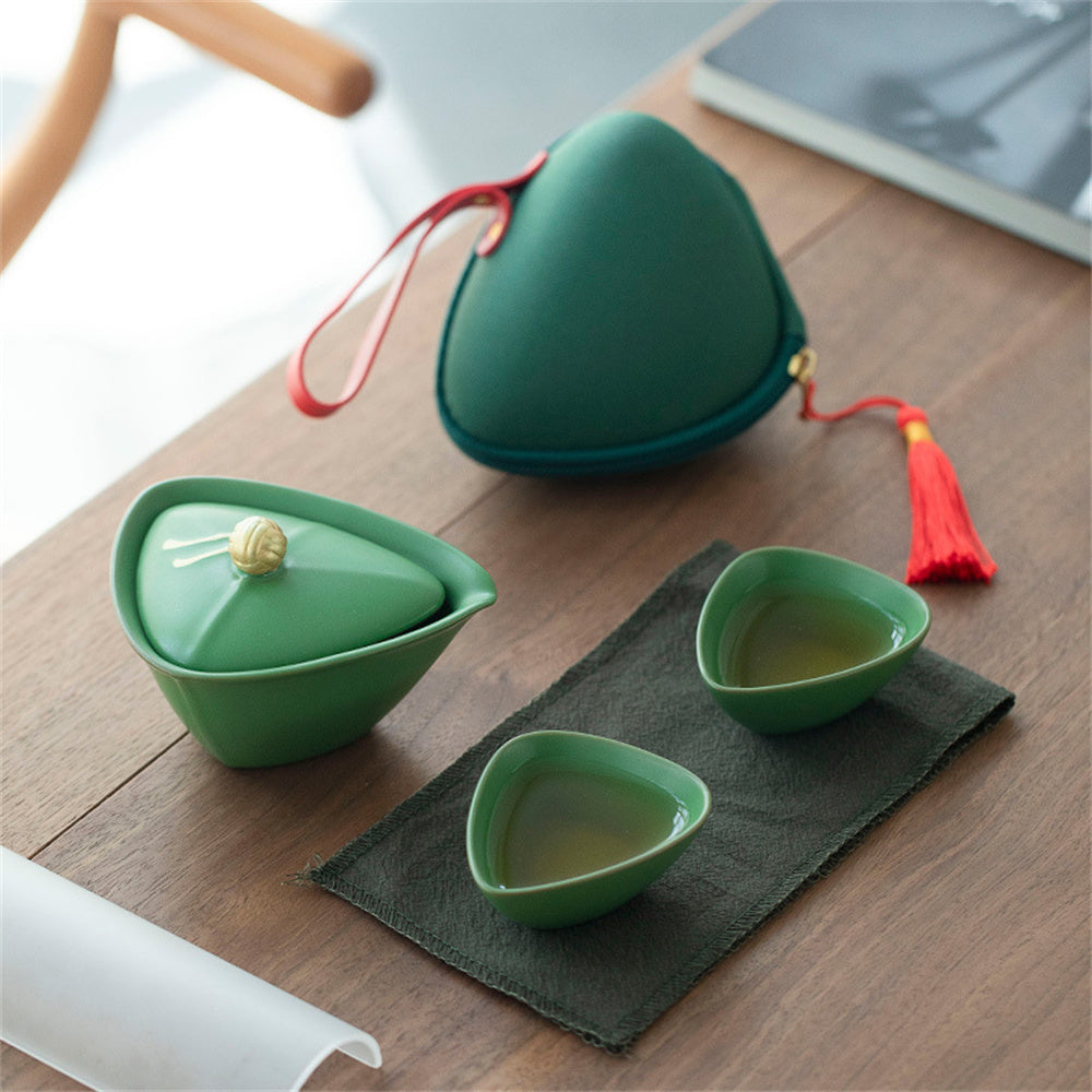 Dragon Boat Festival Zongzi Shaped Travel Tea Set
