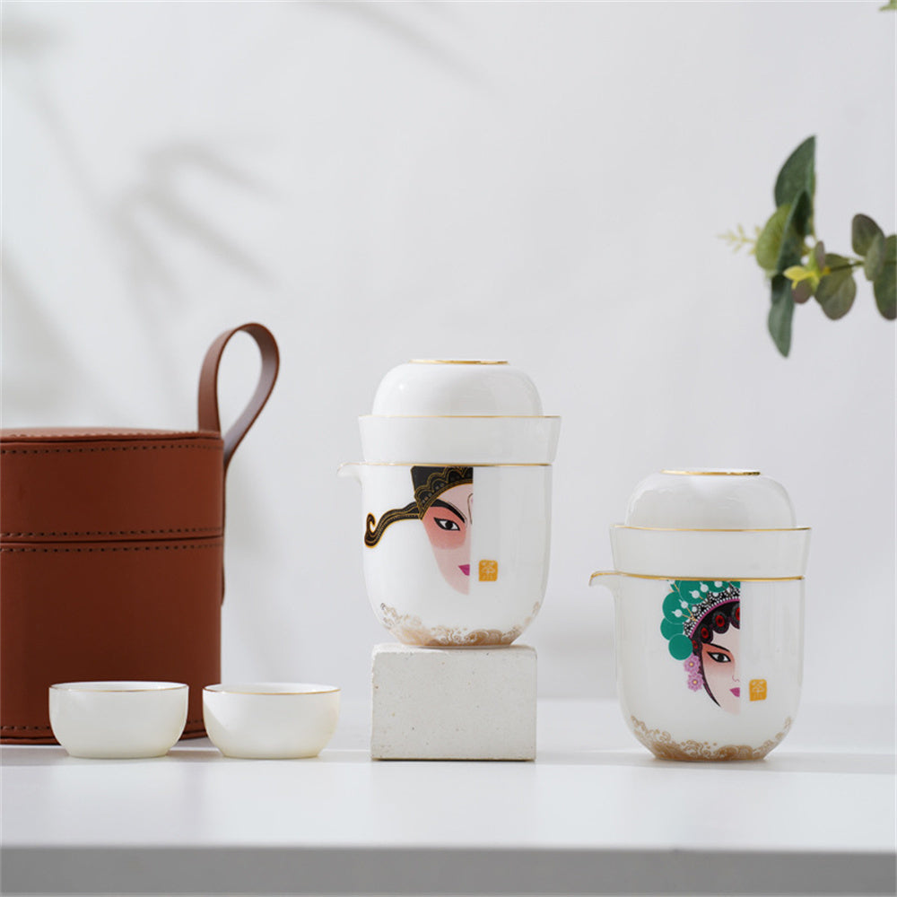 Beijing Opera Mask Travel Tea Set