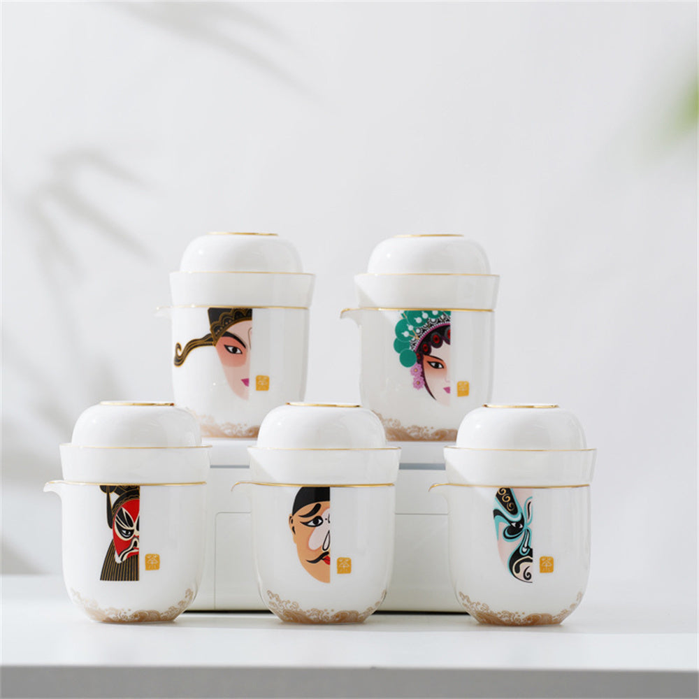 Beijing Opera Mask Travel Tea Set