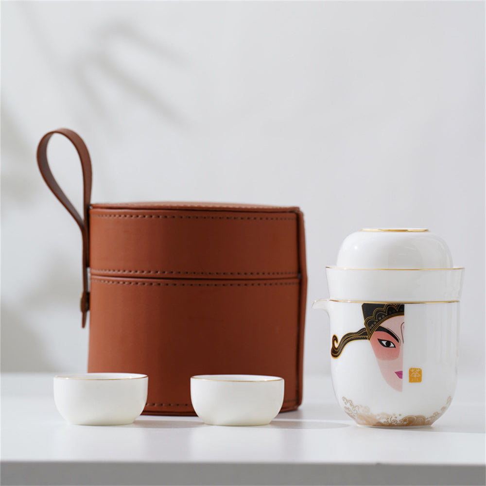 Beijing Opera Mask Travel Tea Set
