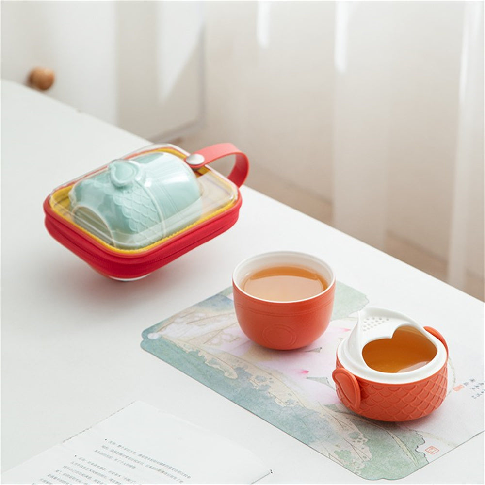 Koi Carp Solo Travel Tea Set