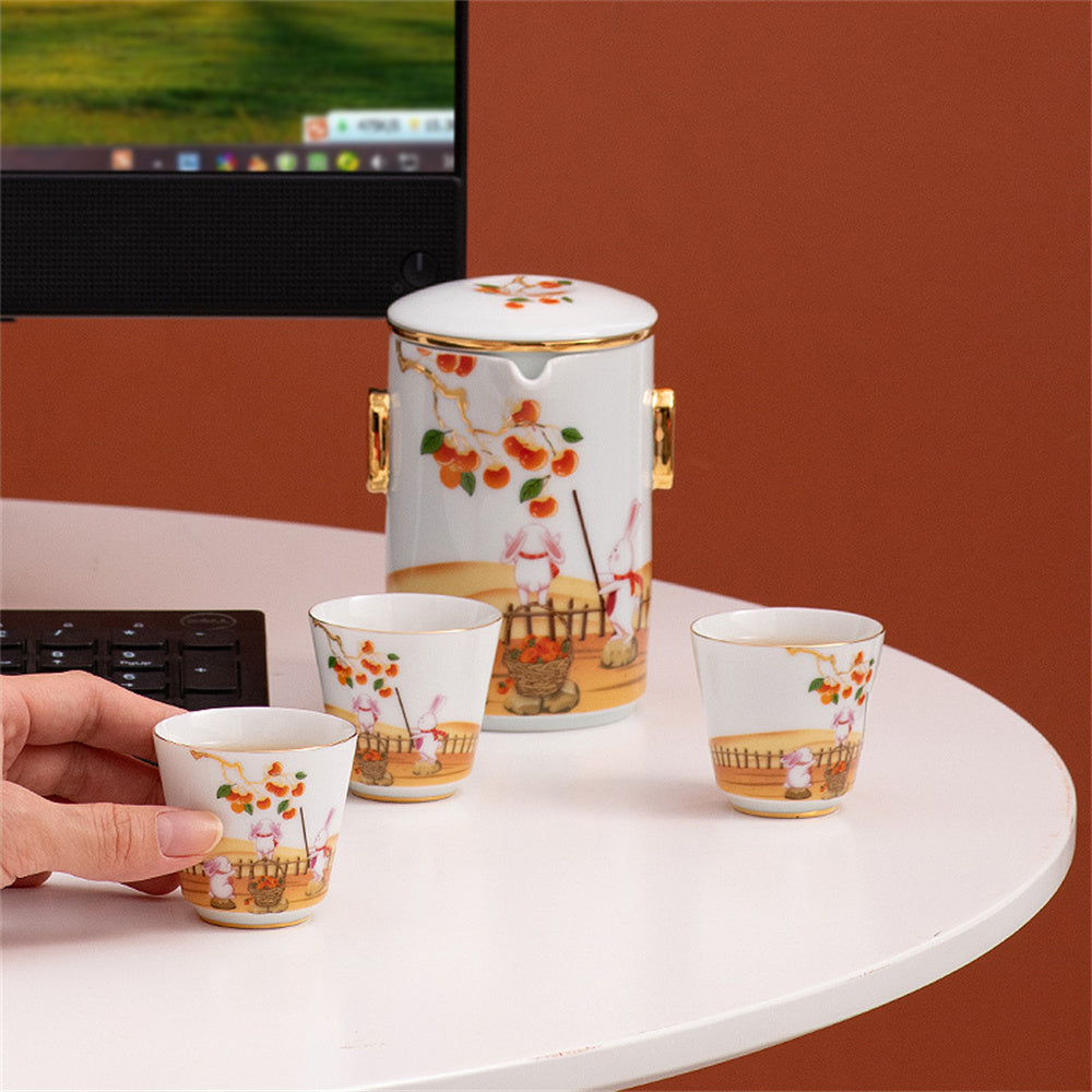 Pastoral Rabbit Travel Tea Set