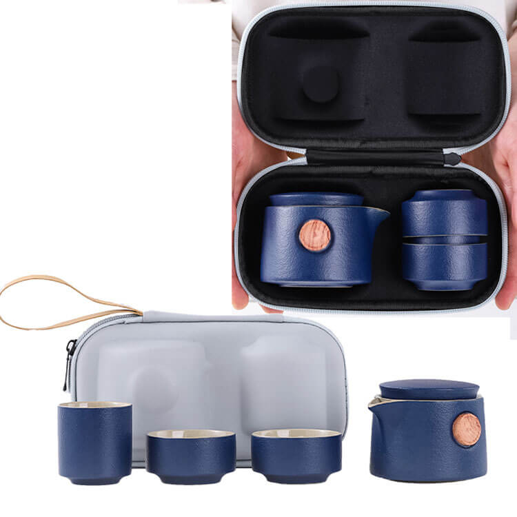 Walnut Hand Grasp Pot One Pot of Three Cups of Travel Tea Set
