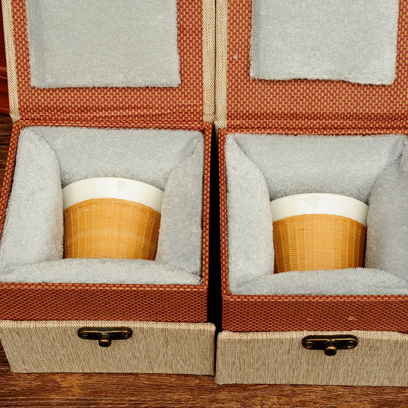 Bamboo white porcelain cup