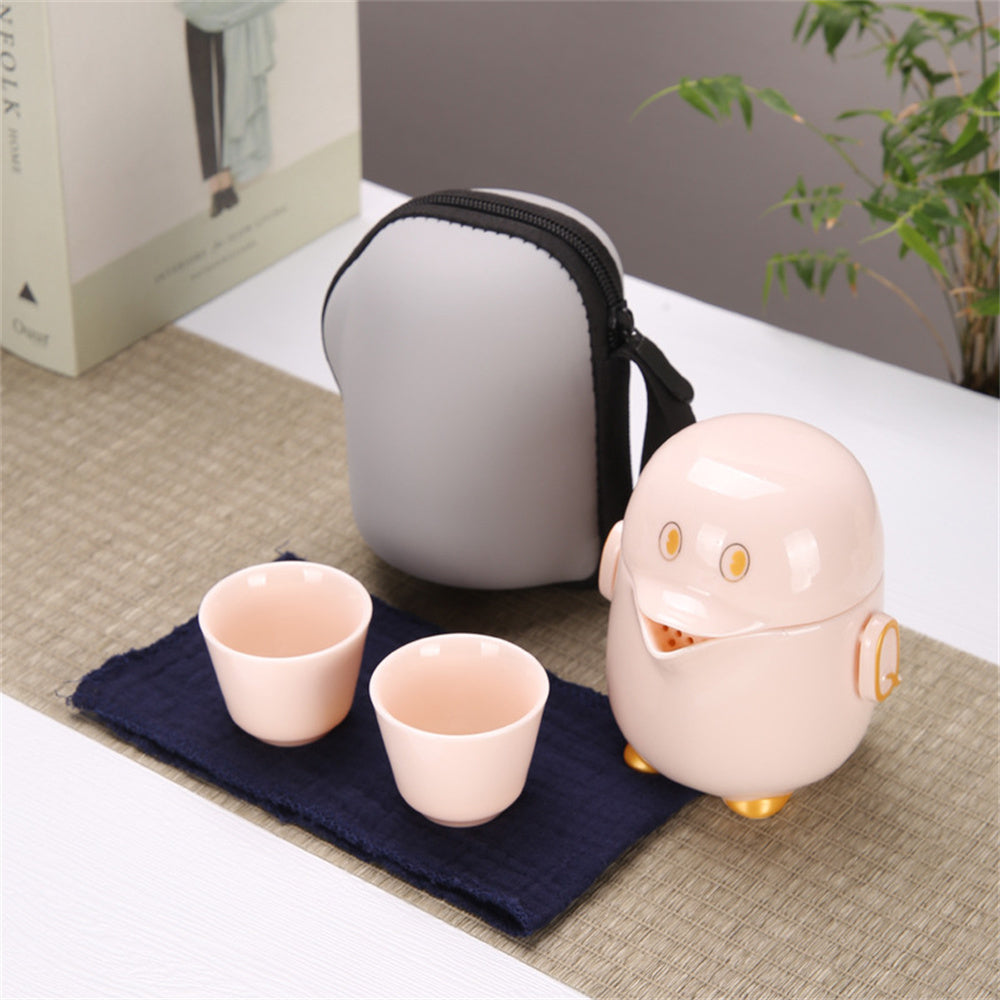 Cartoon Penguin Travel Tea Set