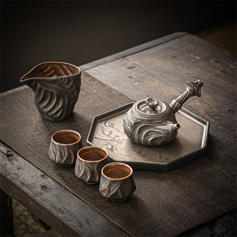 Gilt Rust Glaze Vintage Tea Set