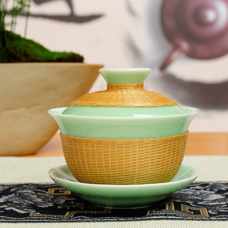 Bamboo Celadon Tea Set