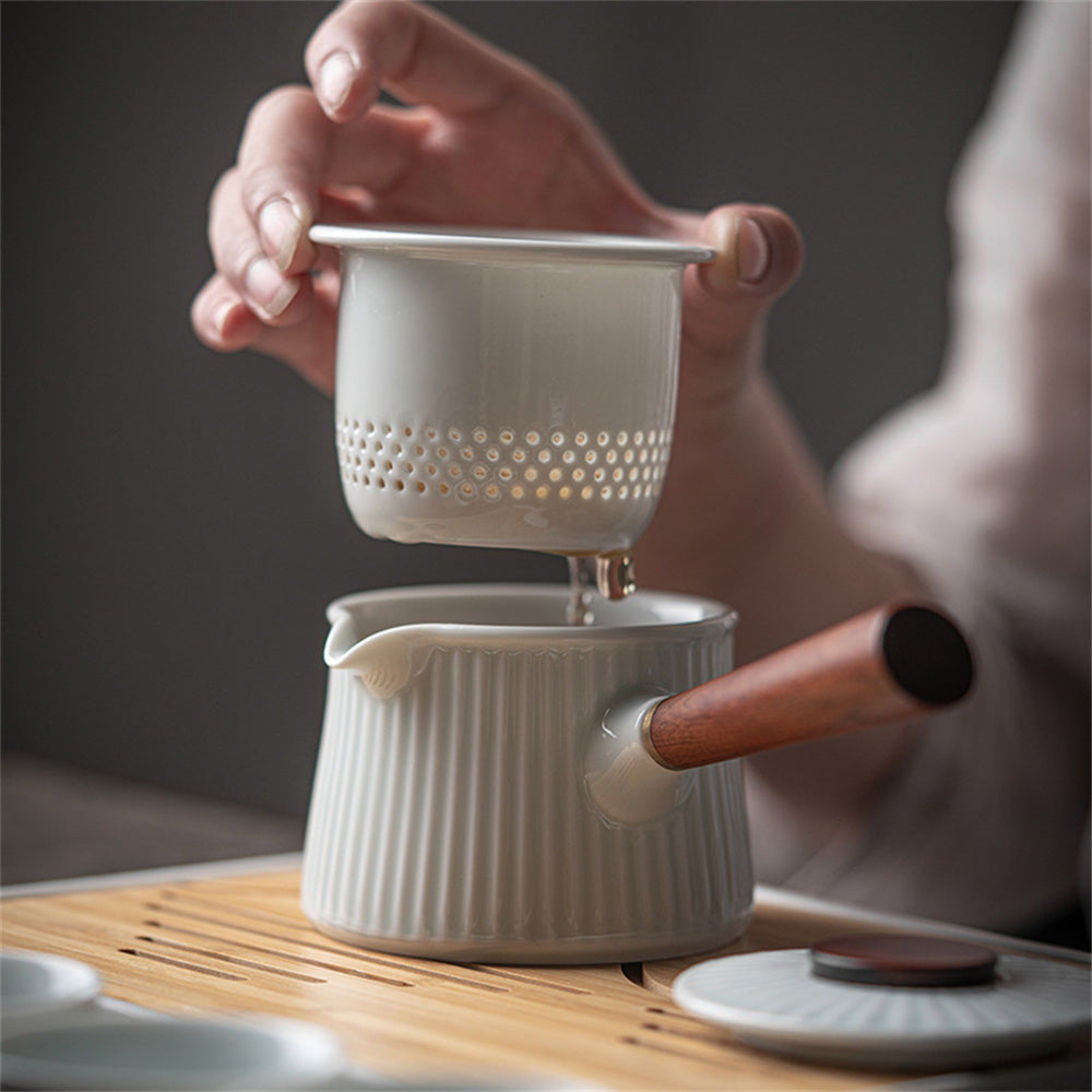 Walnut Side Handle Tea Set