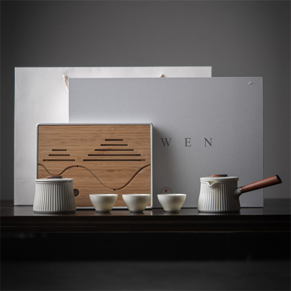 Walnut Side Handle Tea Set