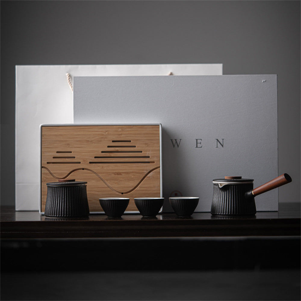 Walnut Side Handle Tea Set