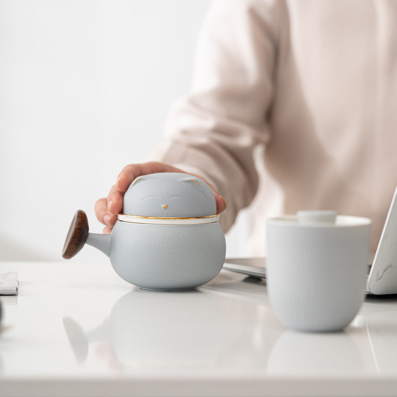 Lucky Cat Mug Travel Tea Set