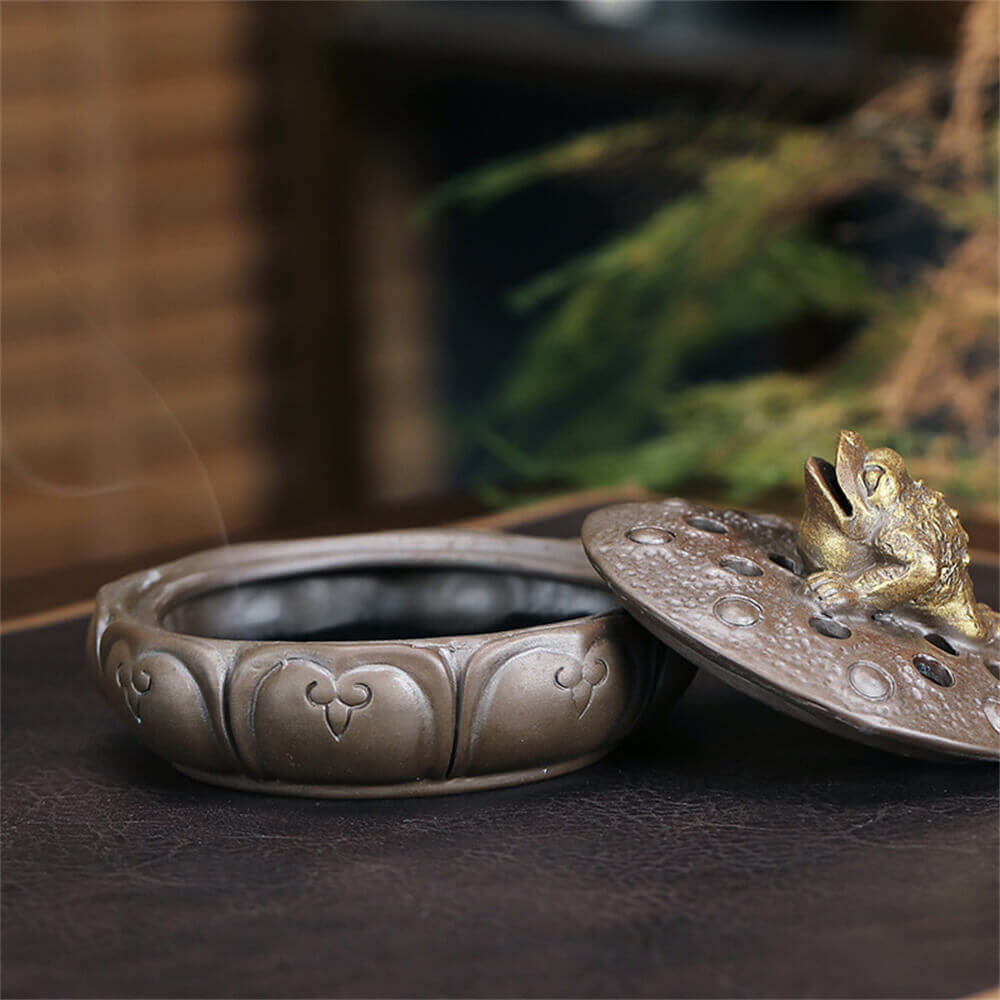 Golden Toad Incense Burner