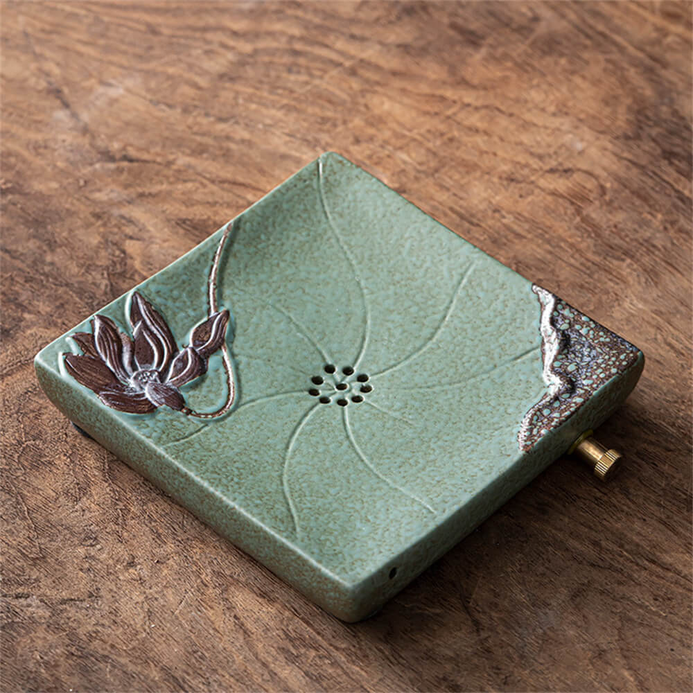 Dark Green Chu Lotus Kung Fu Tea Set