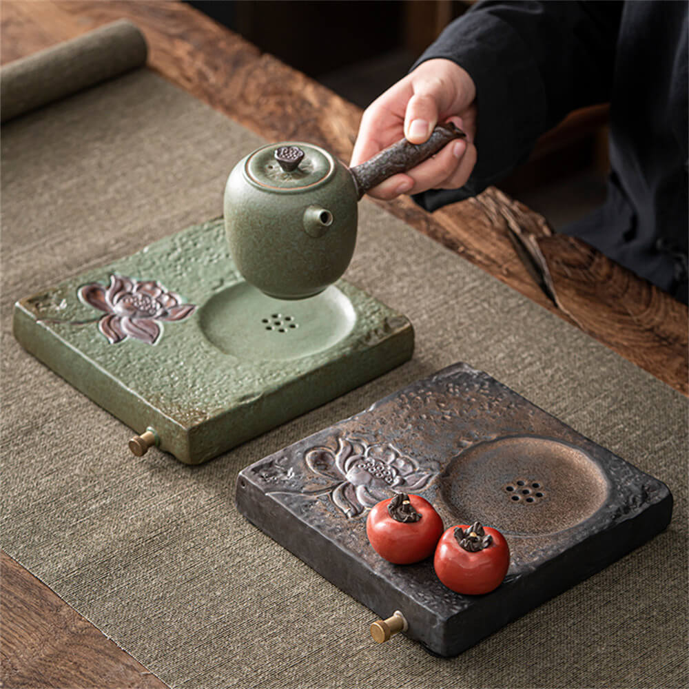 Dark Green Chu Lotus Kung Fu Tea Set