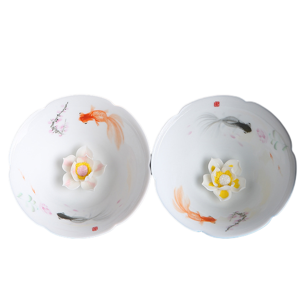Goldfish Hand Pinched Lotus Cup
