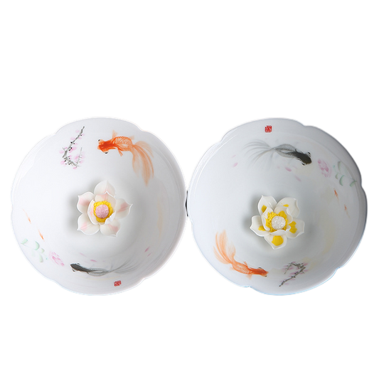Goldfish Hand Pinched Lotus Cup