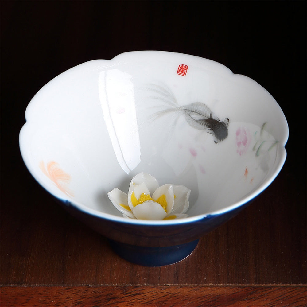 Goldfish Hand Pinched Lotus Cup