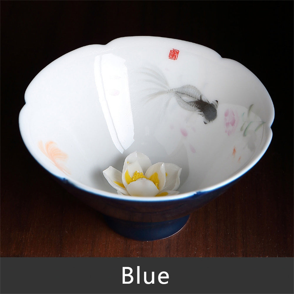 Goldfish Hand Pinched Lotus Cup