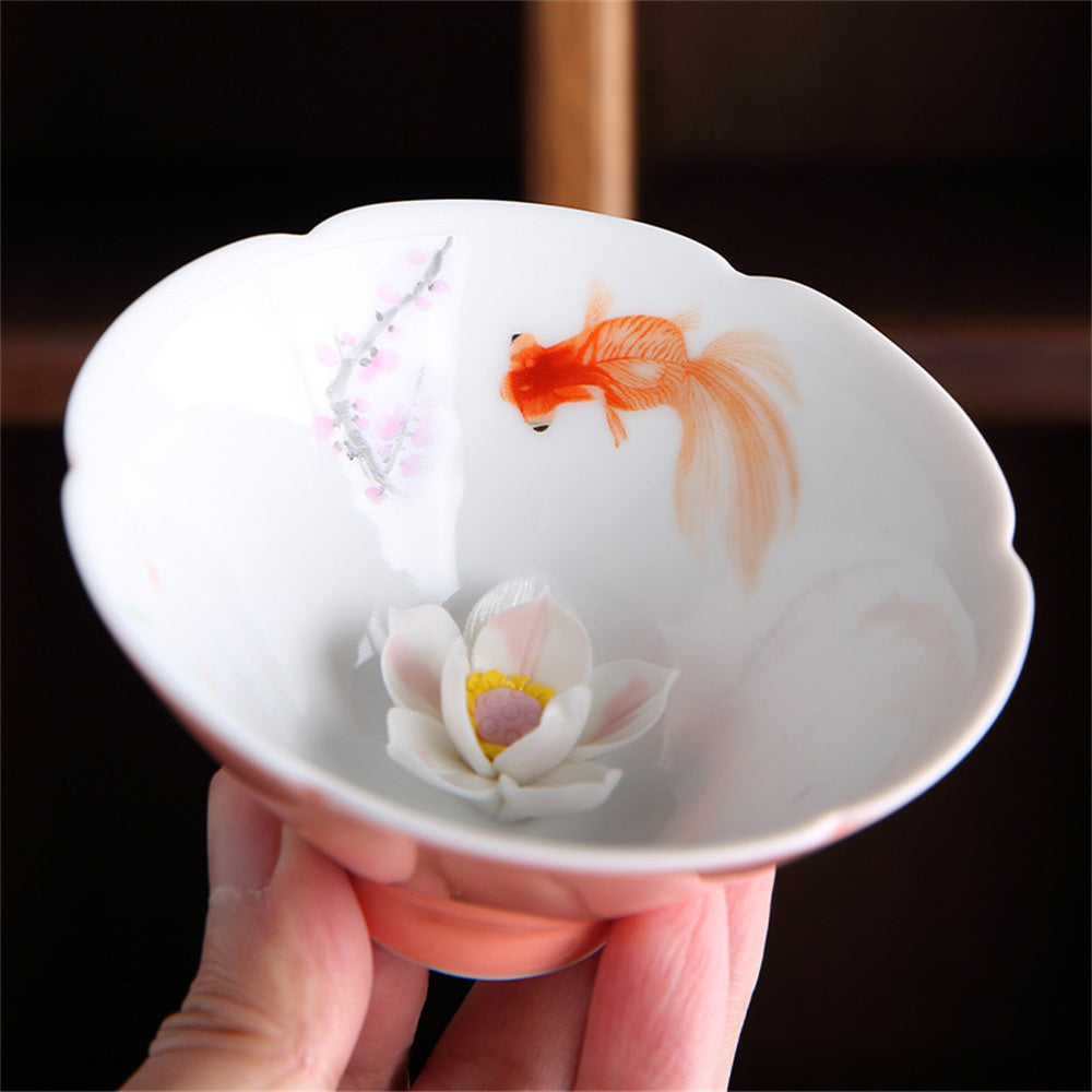 Goldfish Hand Pinched Lotus Cup