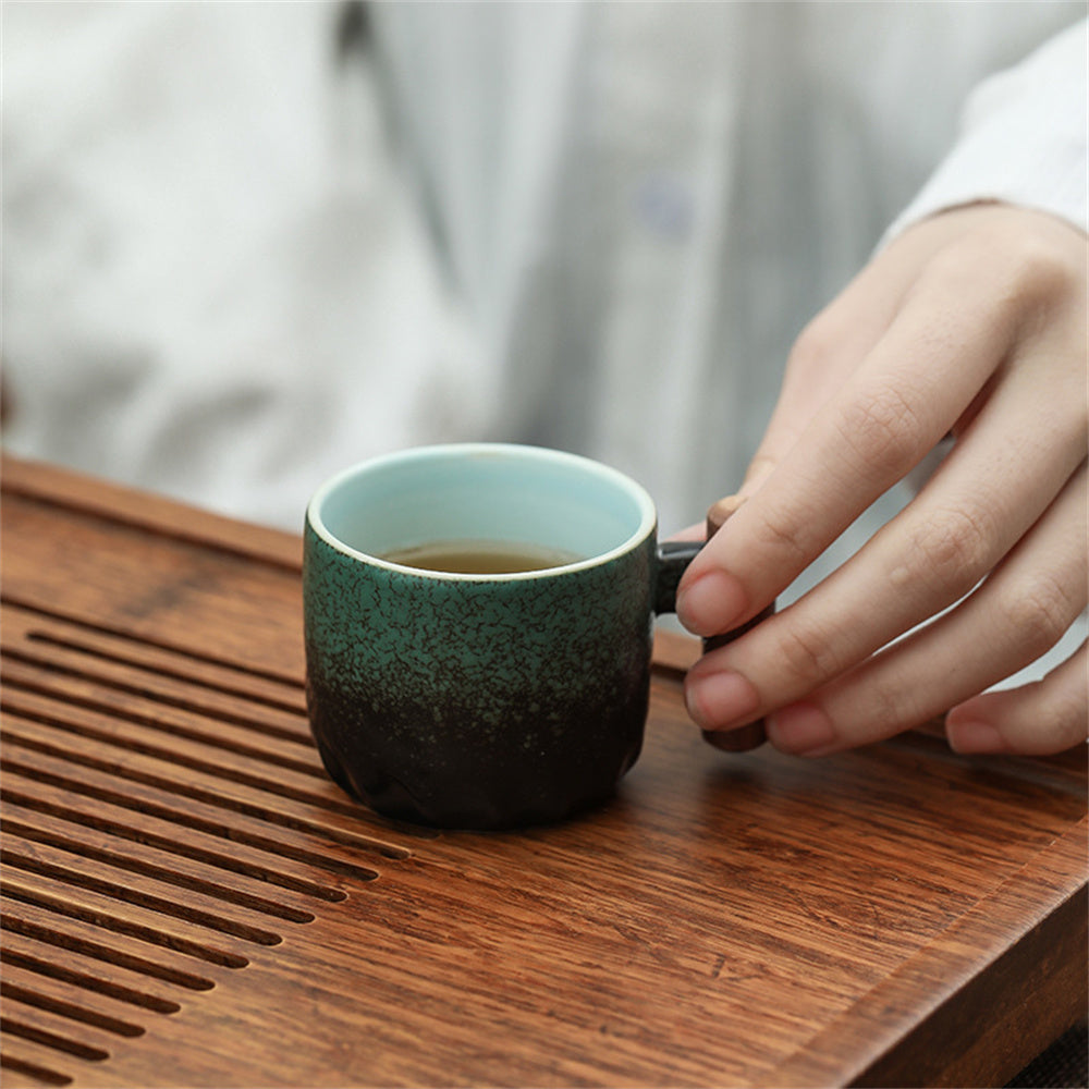 Ceramic Wooden Handle Kung Fu Tea Set
