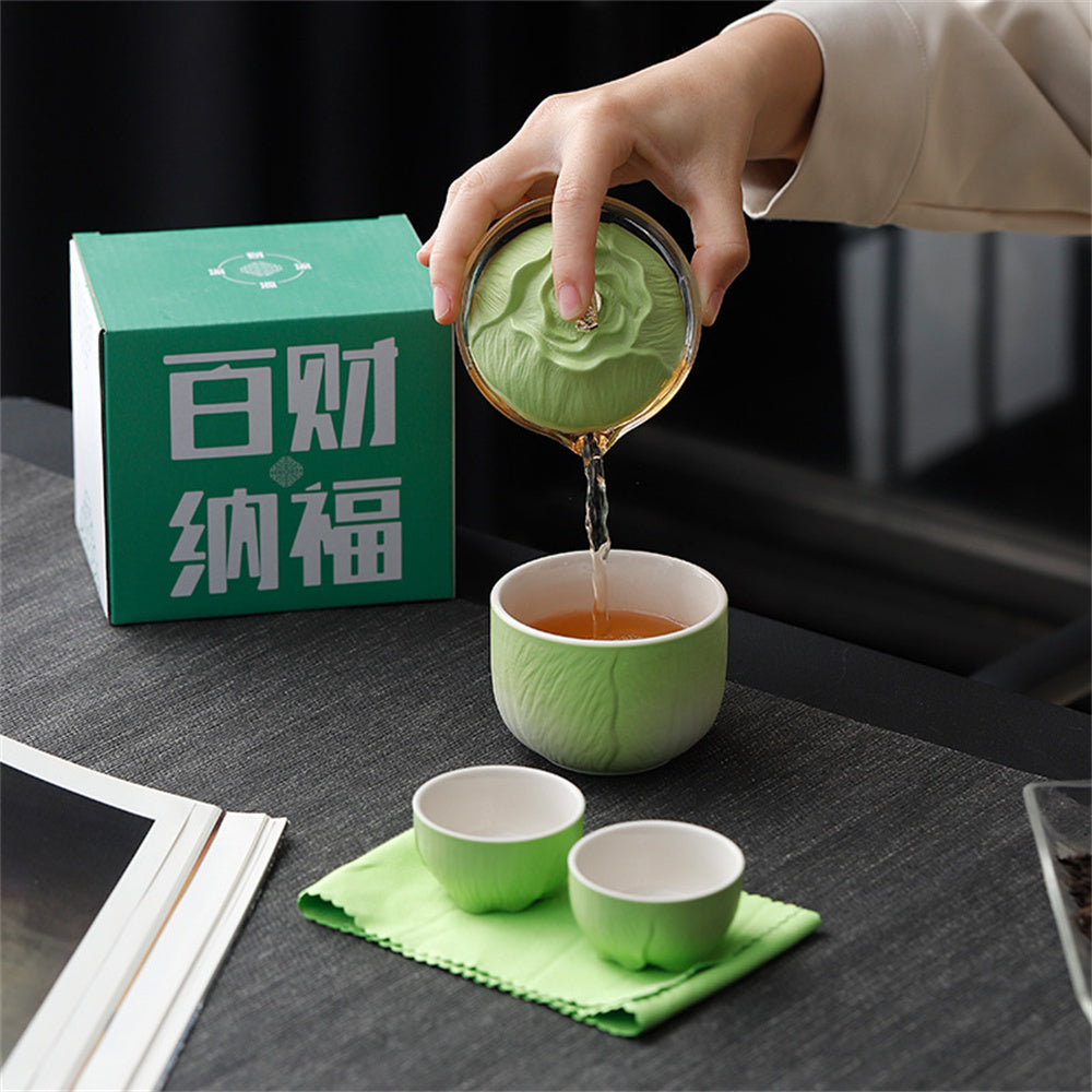 Cabbage Brings Good Lucky Travel Tea Set