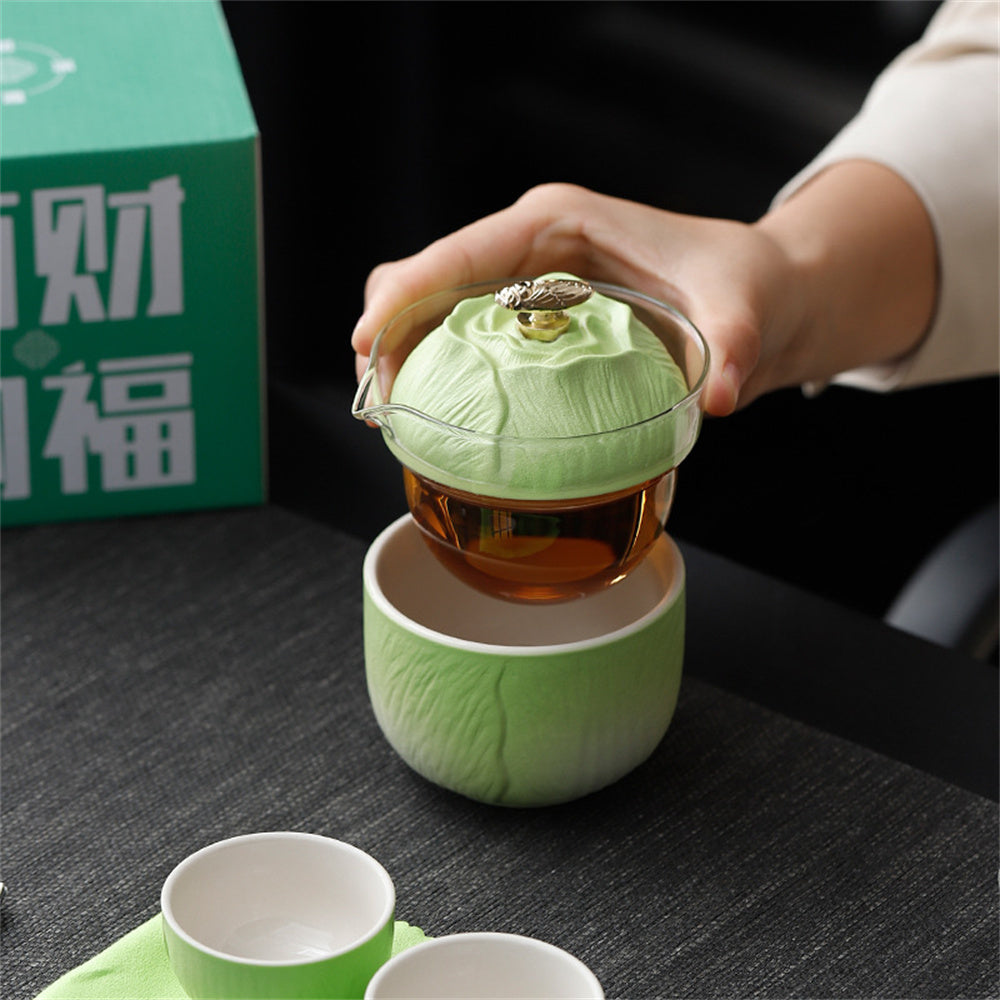 Cabbage Brings Good Lucky Travel Tea Set