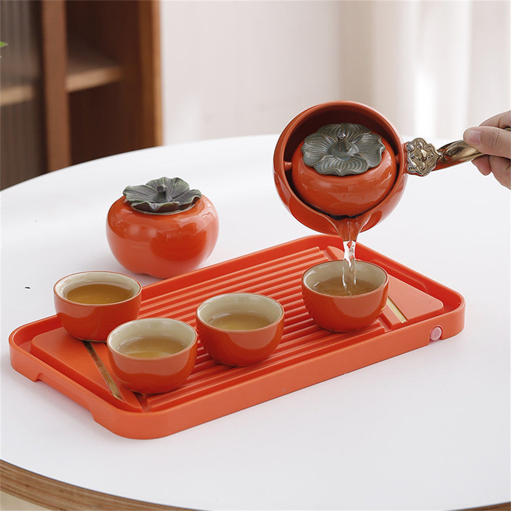 Cheerful Persimmon Travel Tea Set