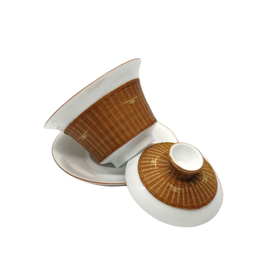 The swallow Pattern Bamboo Buckles Porcelain Gai Wan