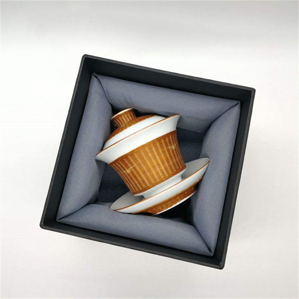 The swallow Pattern Bamboo Buckles Porcelain Gai Wan