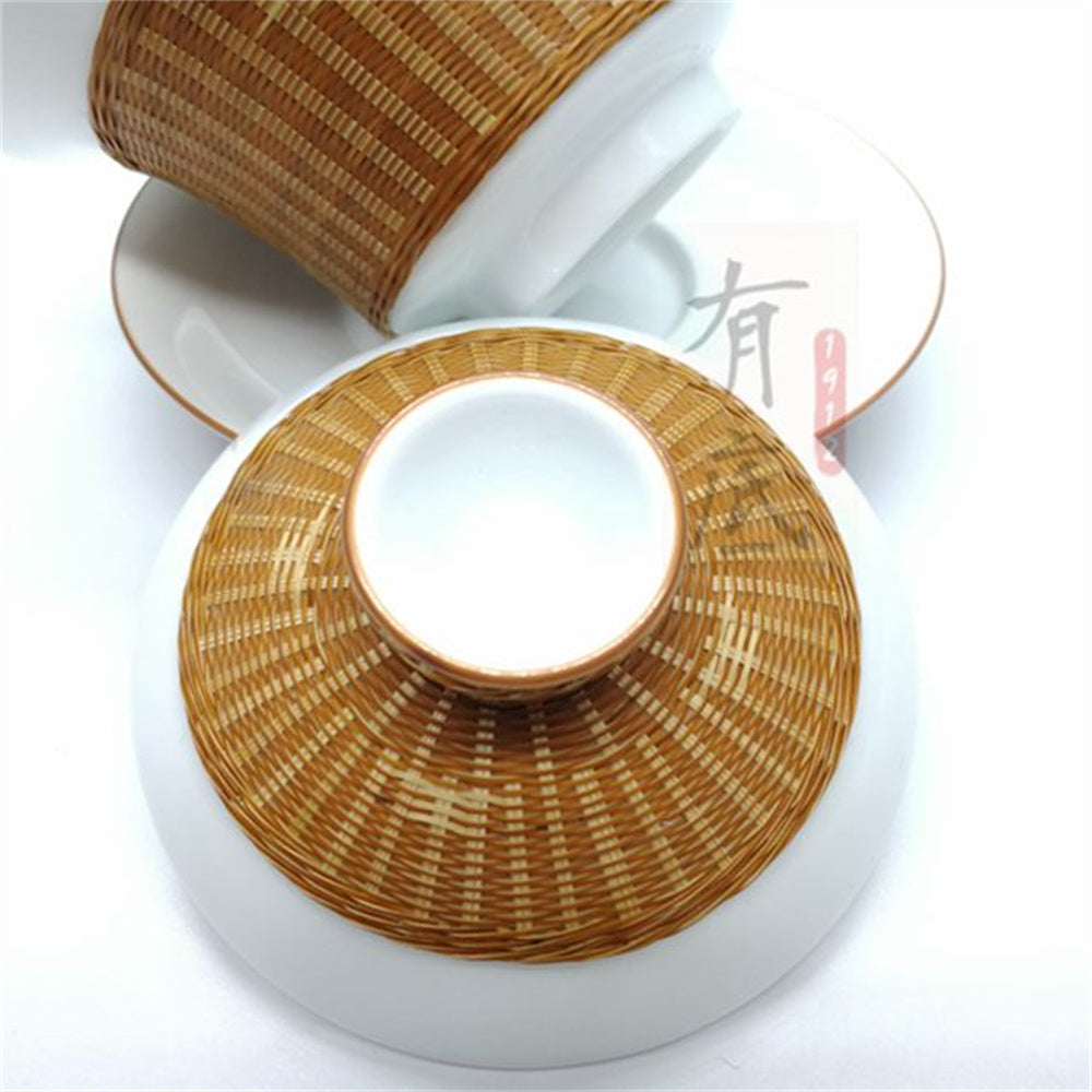 The swallow Pattern Bamboo Buckles Porcelain Gai Wan