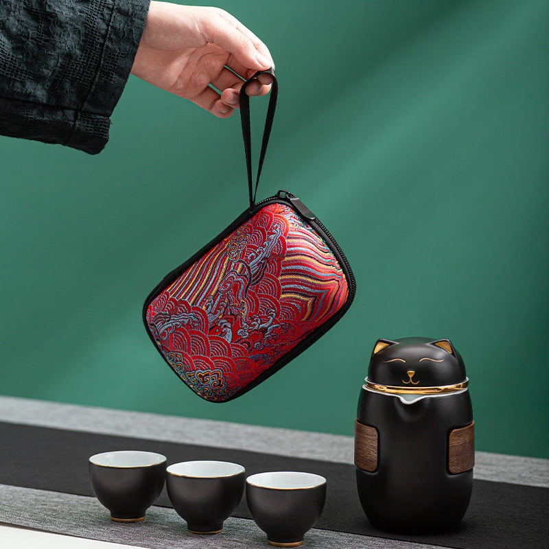 Lucky Cat Travel Tea Set