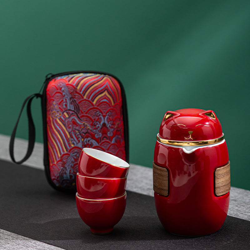 Lucky Cat Travel Tea Set