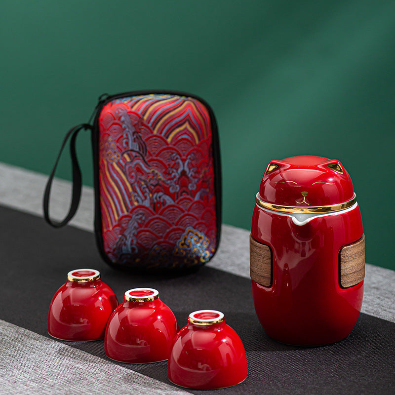 Lucky Cat Travel Tea Set