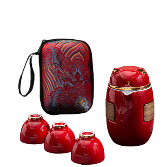 Lucky Cat Travel Tea Set