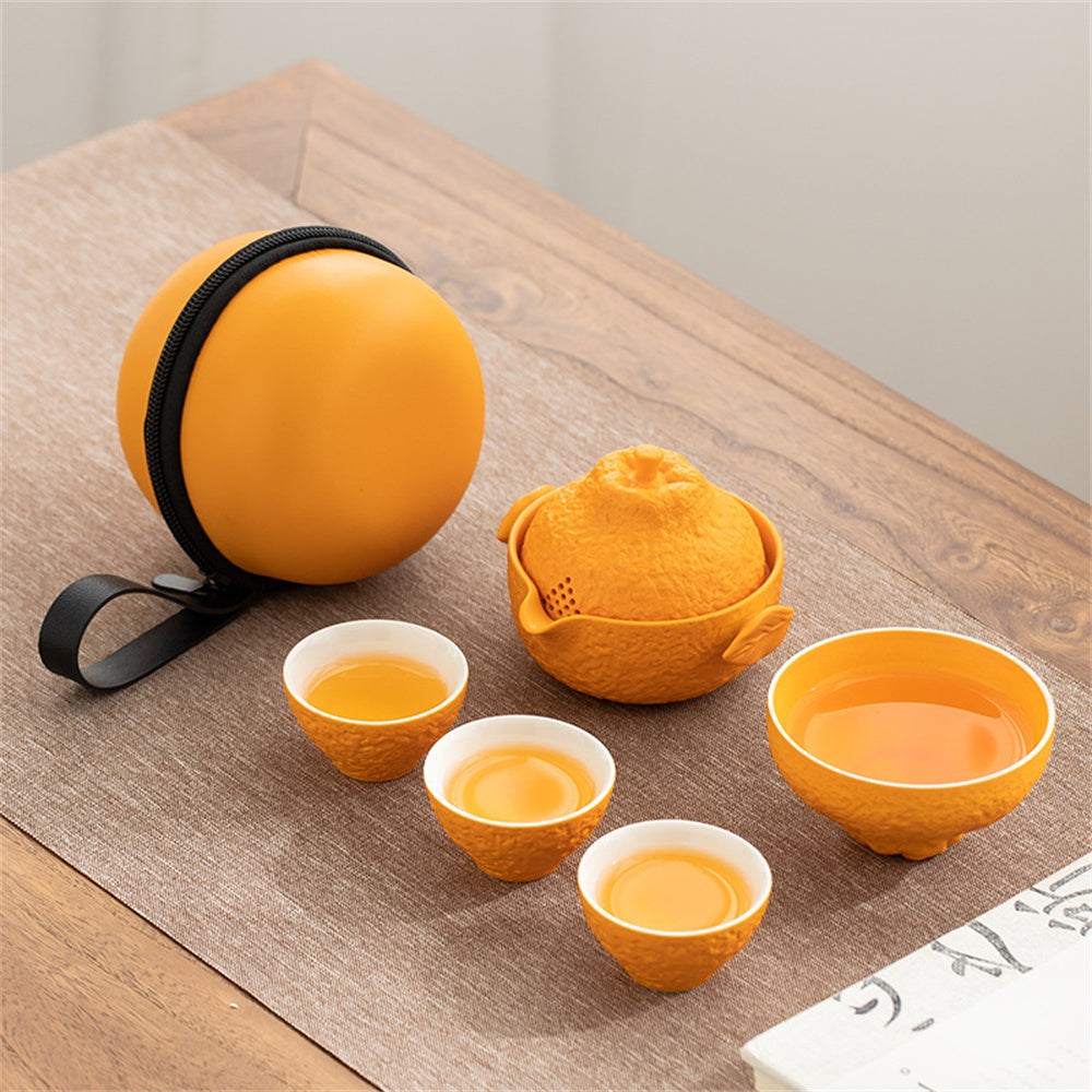 Lucky Orange Travel Tea Set