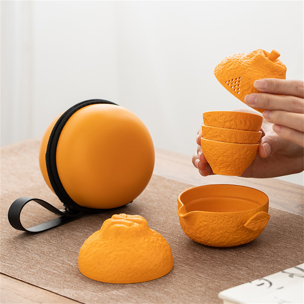 Lucky Orange Travel Tea Set
