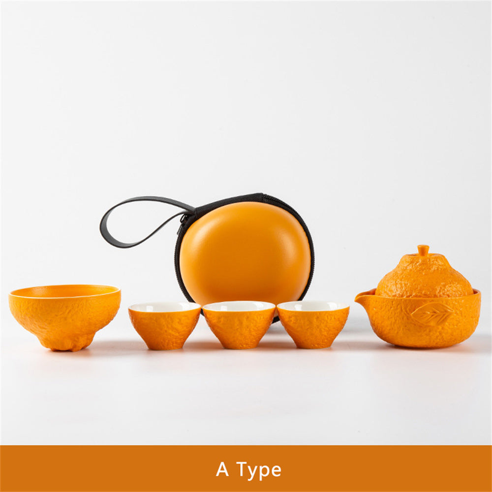 Lucky Orange Travel Tea Set