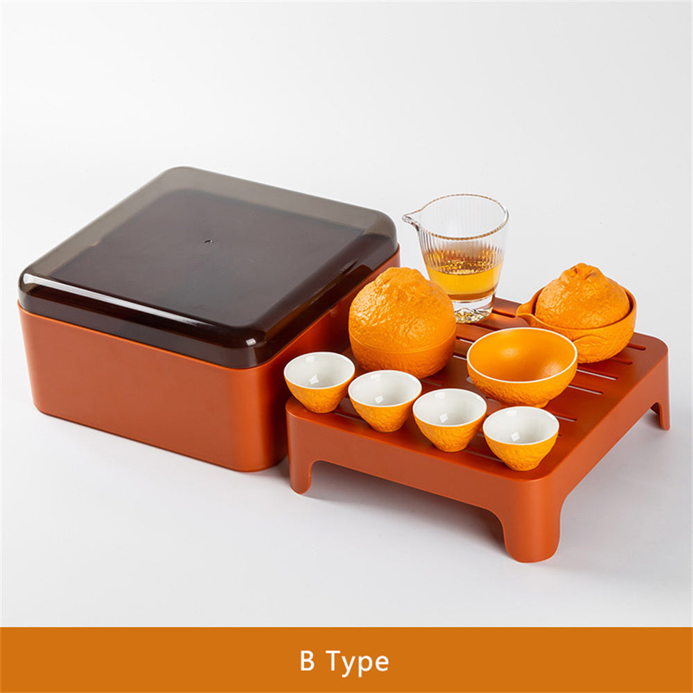 Lucky Orange Travel Tea Set
