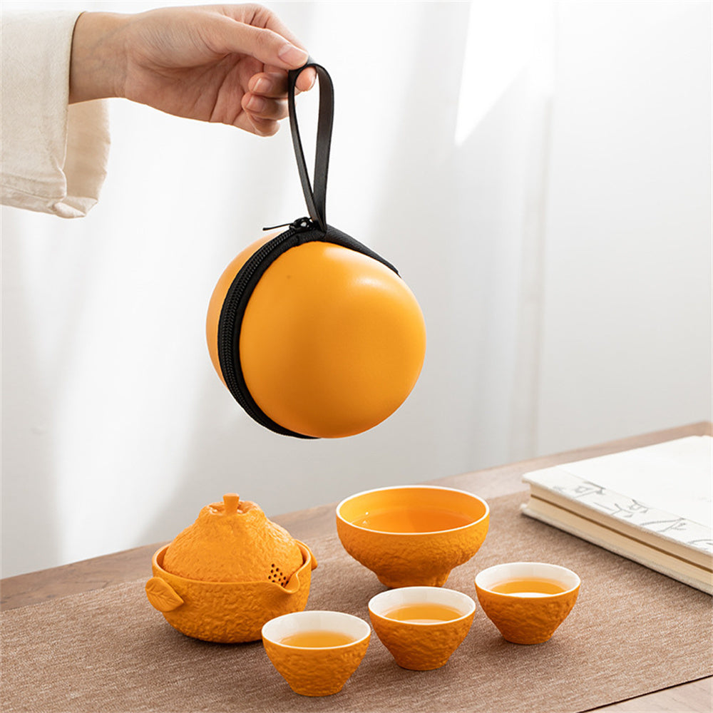 Lucky Orange Travel Tea Set