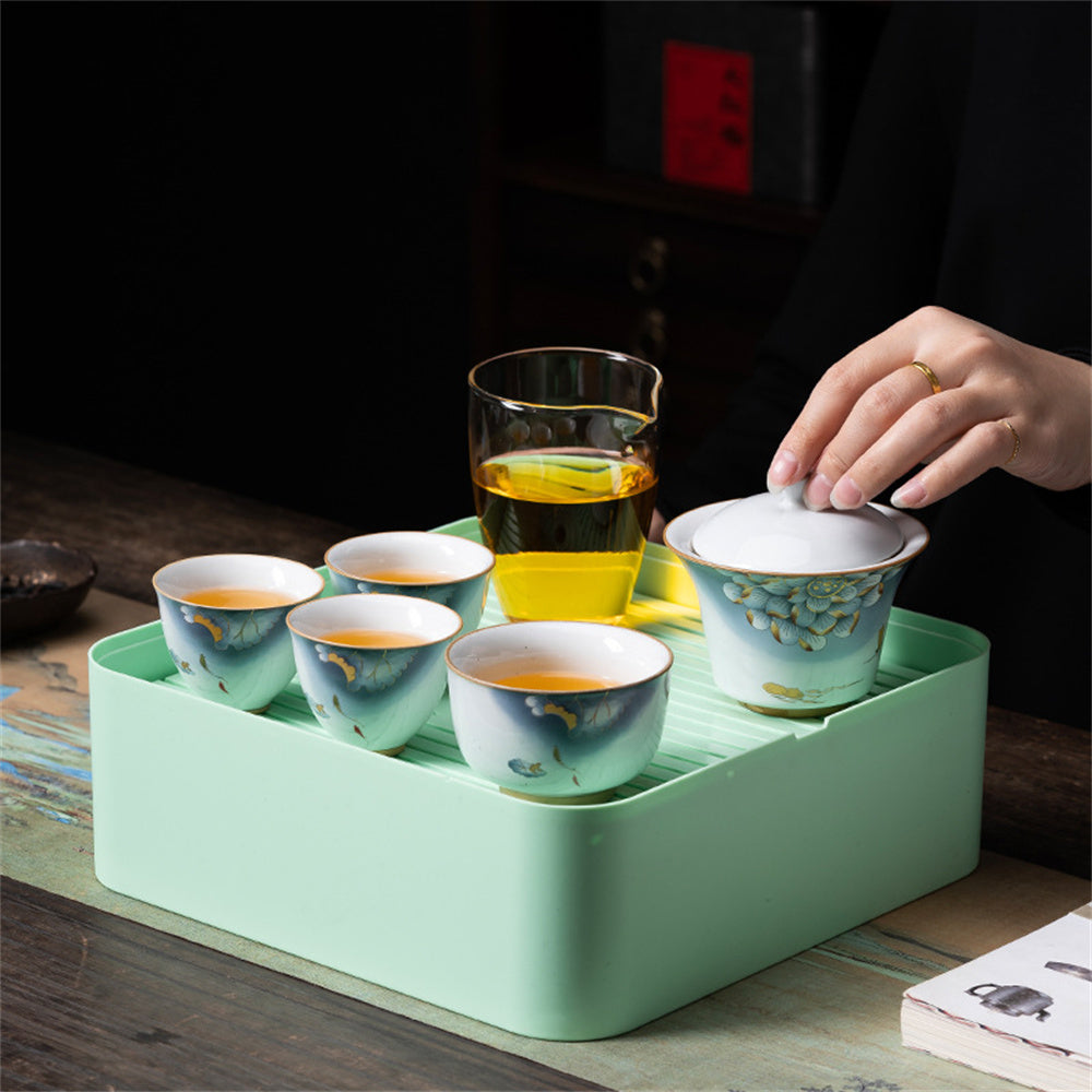 Lotus Flower Brings Good Luck Travel Tea Set