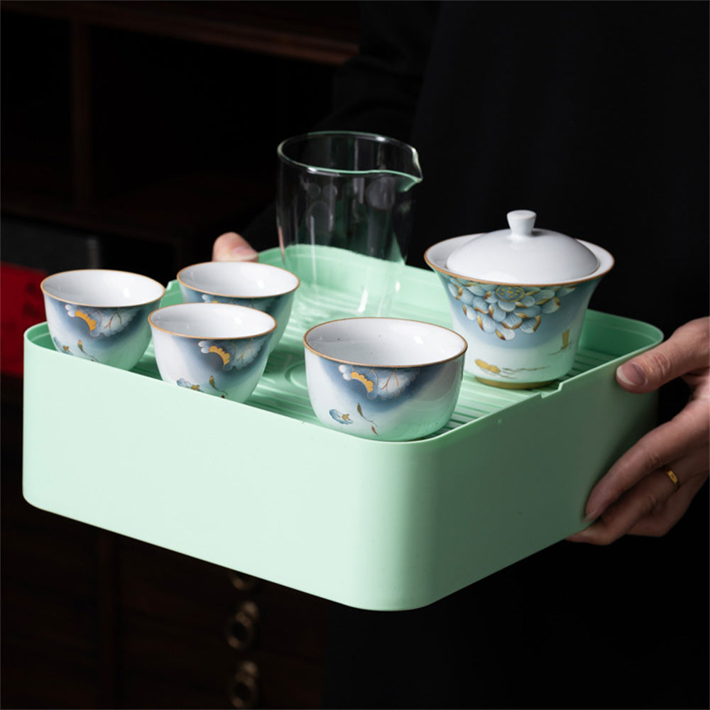 Lotus Flower Brings Good Luck Travel Tea Set