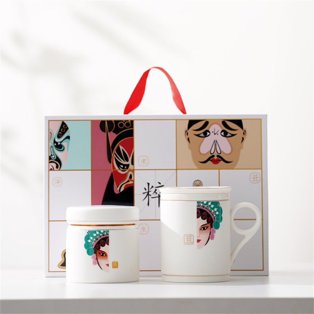 Beijing Opera Face Makeup Office Cup