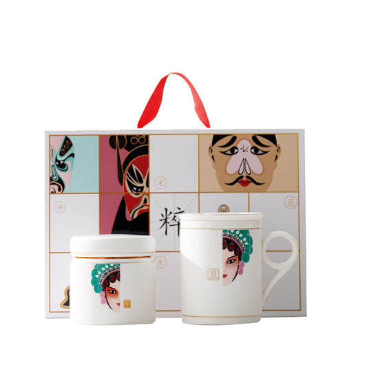 Beijing Opera Face Makeup Office Cup