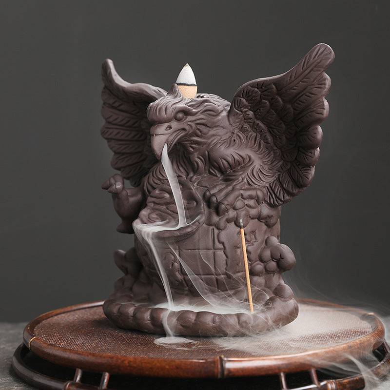 World Map Eagle Incense Burner