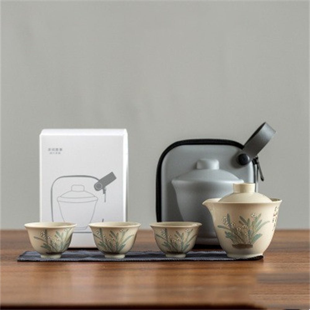 Grass Ash Gaiwan Travel Tea Set
