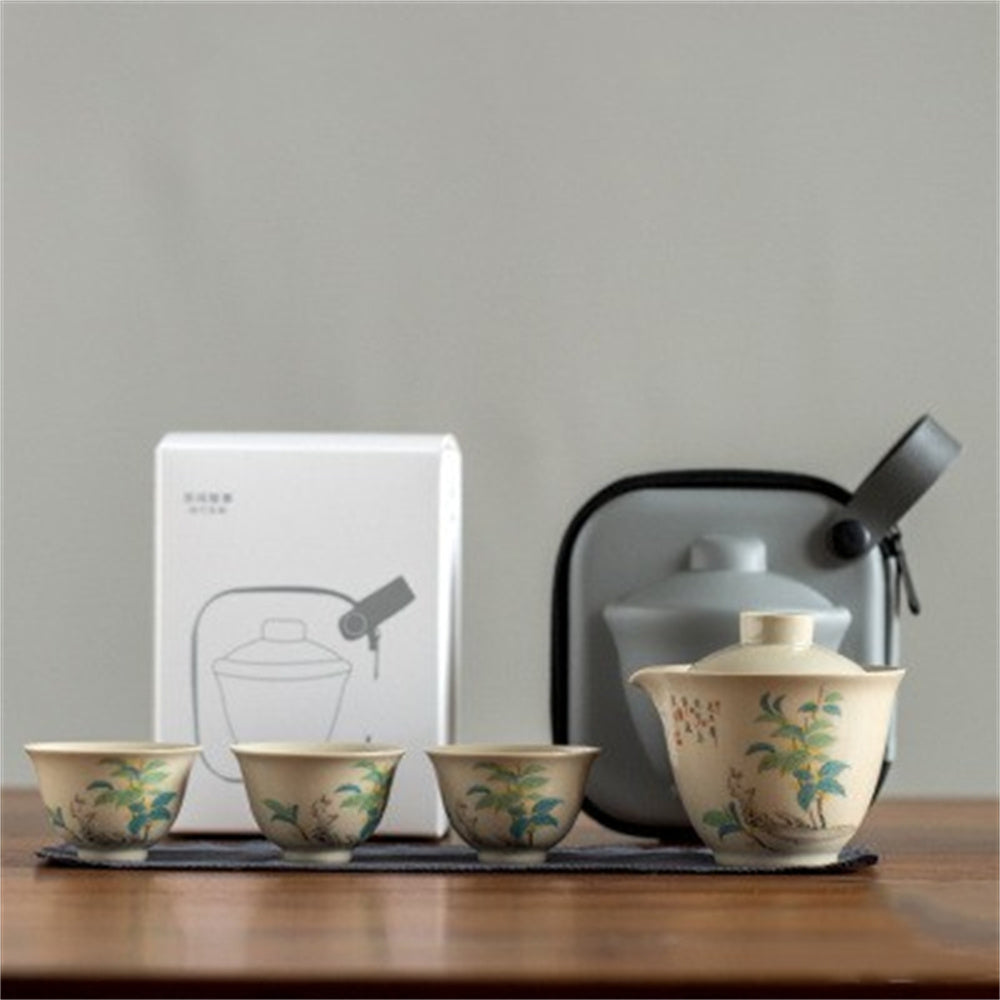 Grass Ash Gaiwan Travel Tea Set
