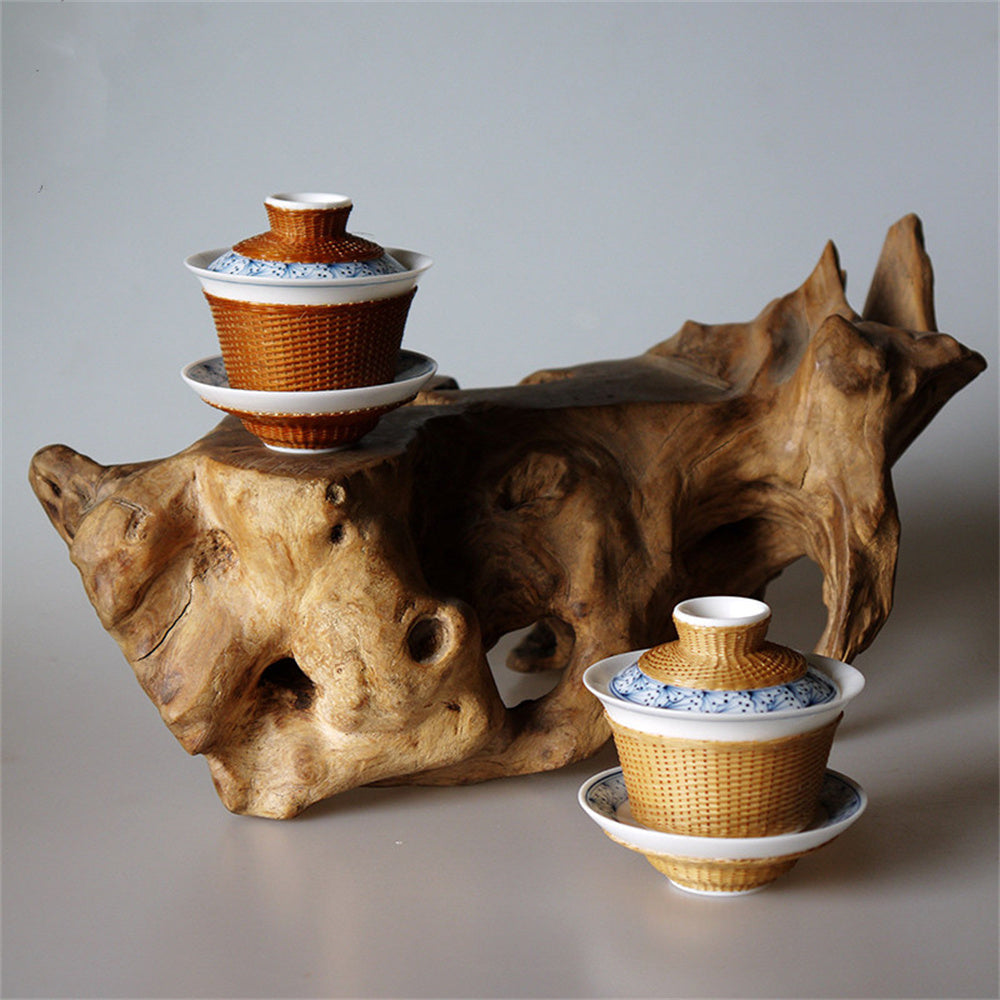 Bamboo Buckles Porcelain Small Gaiwan Set