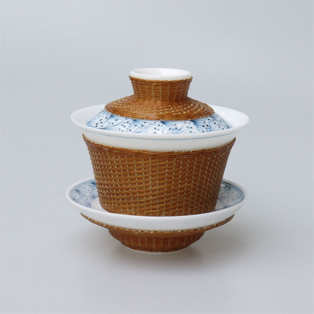 Bamboo Buckles Porcelain Small Gaiwan Set
