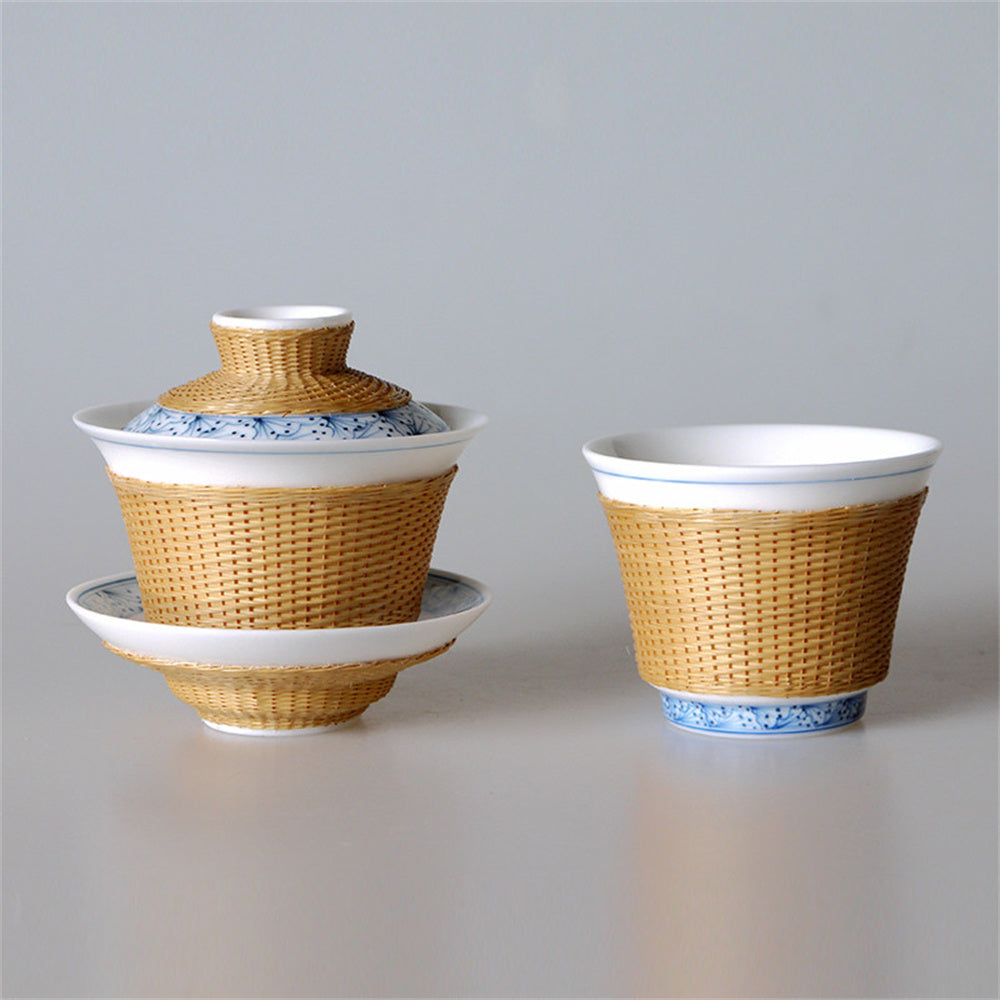 Bamboo Buckles Porcelain Small Gaiwan Set
